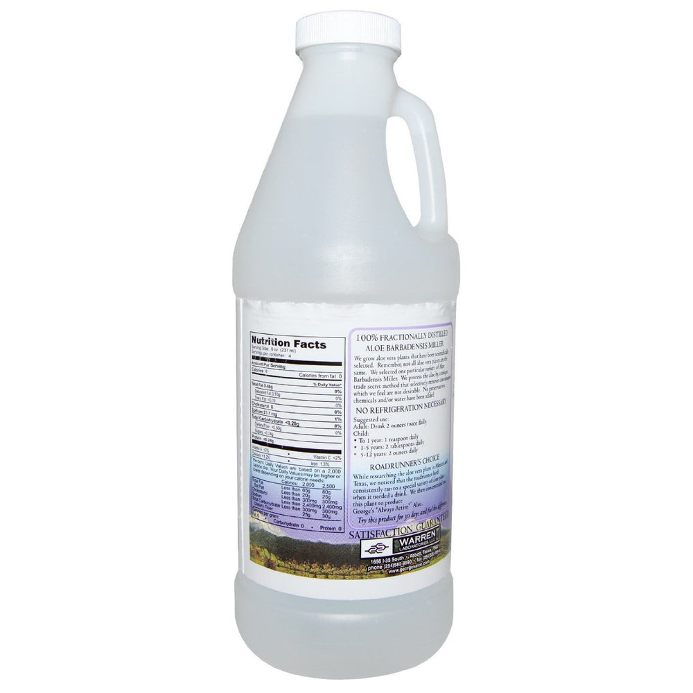 George's Aloe Vera liquid applied to skin for hydration.