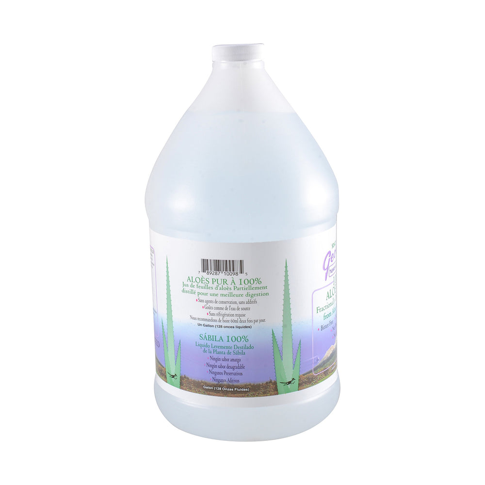 George's Aloe Vera Liquid label closeup highlights clean ingredients.