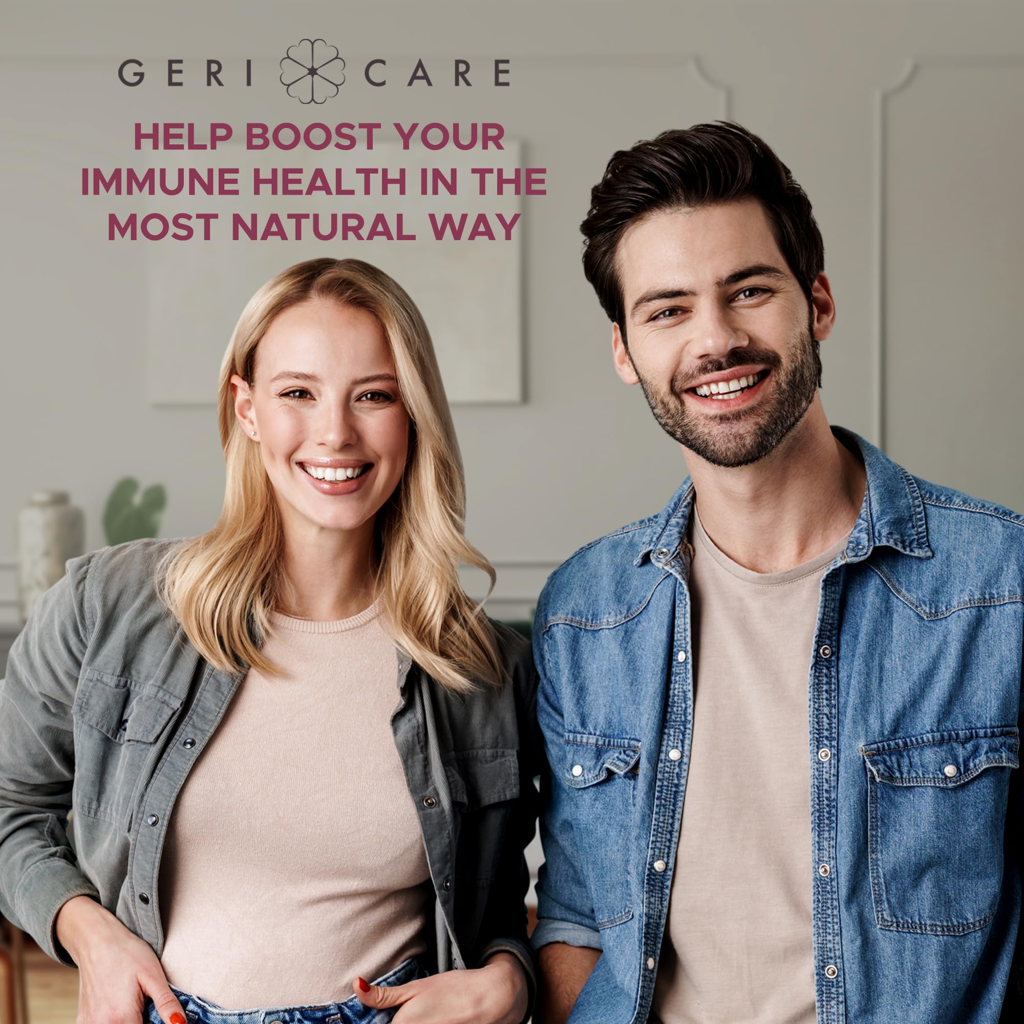 GeriCare 100-count cranberry bottle ready for a daily routine.