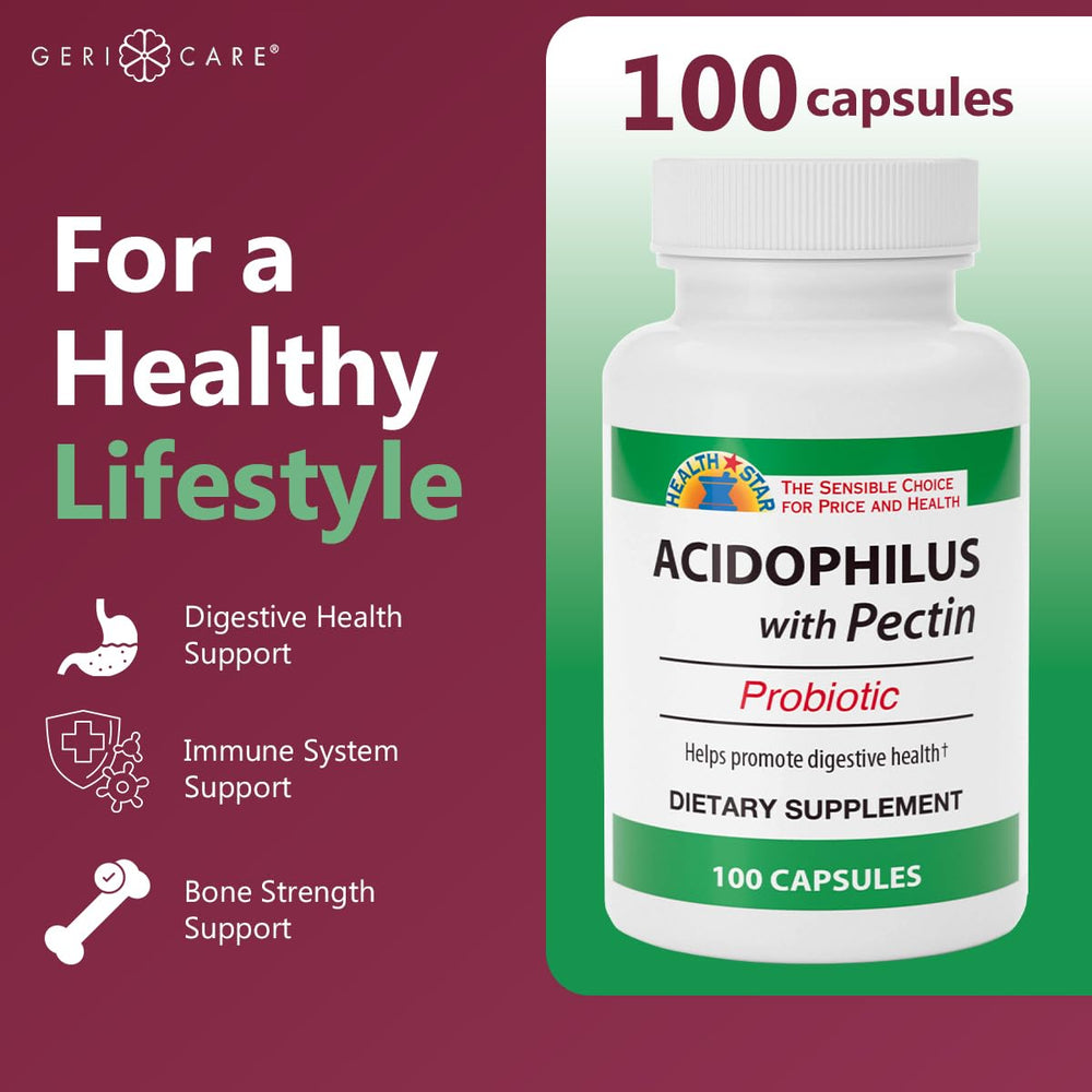 GeriCare capsules close-up highlighting probiotic gut support.