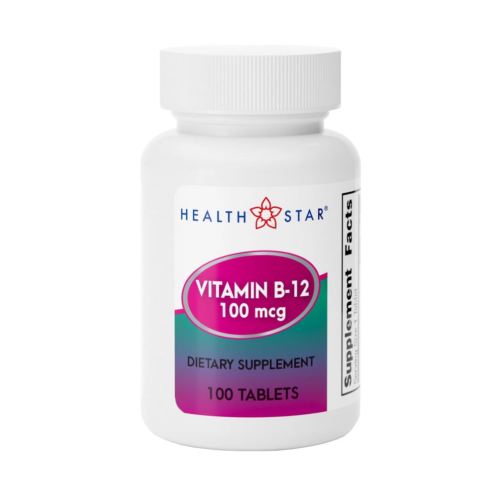 GeriCare B-12 100mcg tablets bottle front for daily wellness support