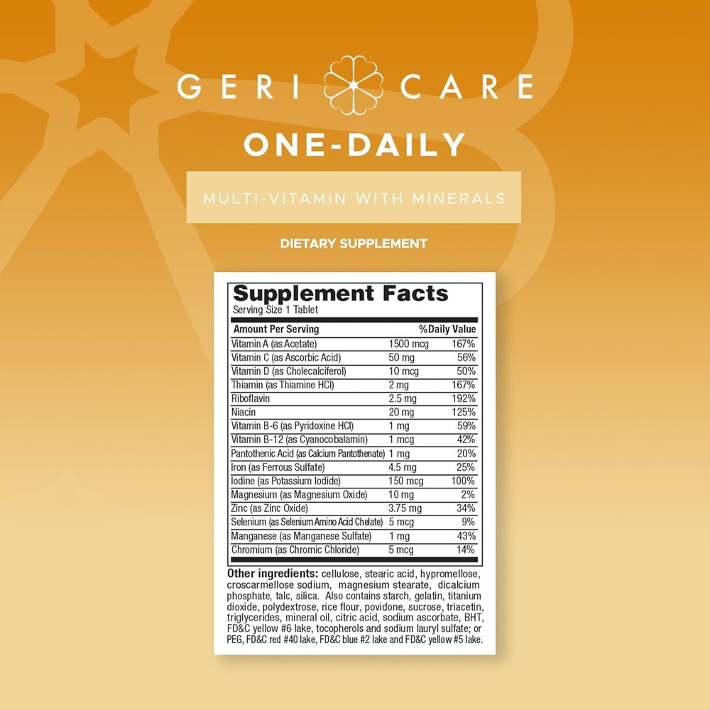 GeriCare digestion tablets with zinc and B6 supporting nutrient absorption.