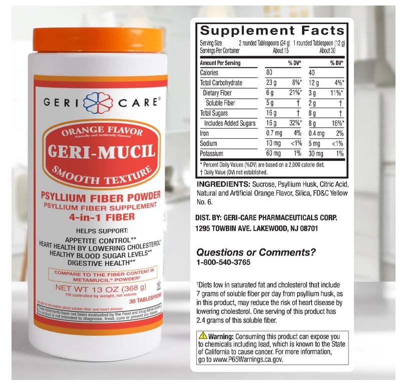 GeriCare Geri-Mucil daily-use blend supports regularity and a low-stress fiber routine.