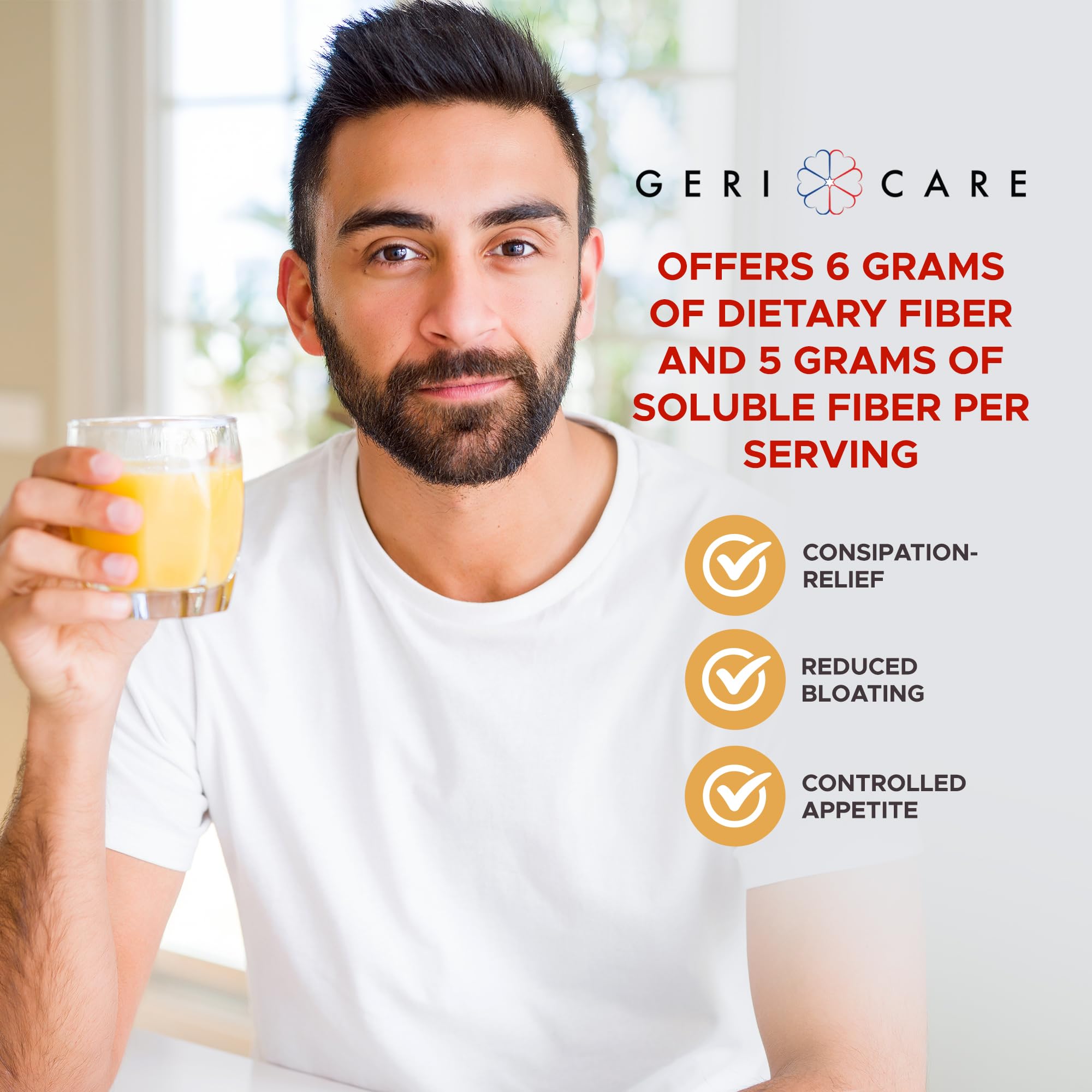 GeriCare Geri-Mucil parve Kosher label appeals to Kosher diets and dietary-conscious shoppers.