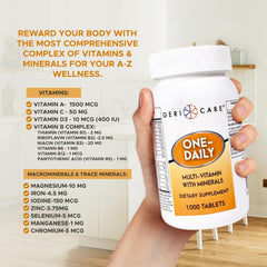 GeriCare immune-support tablets with vitamin C and D for daily immune health.