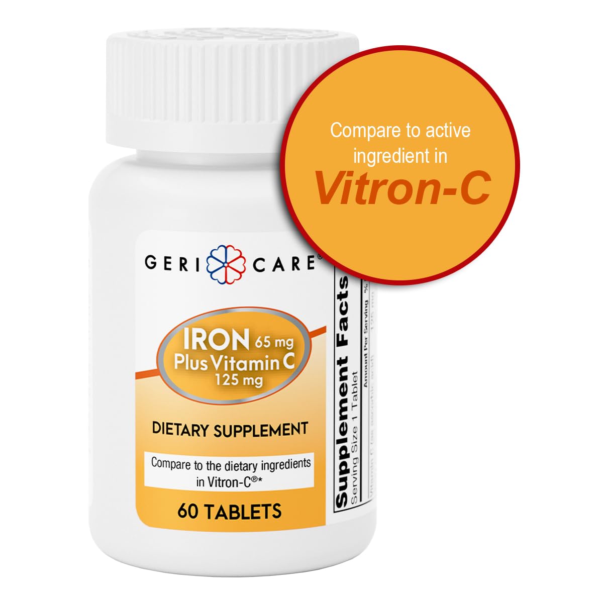 GeriCare daily-dose tablet inside view for gentle digestion and steady delivery