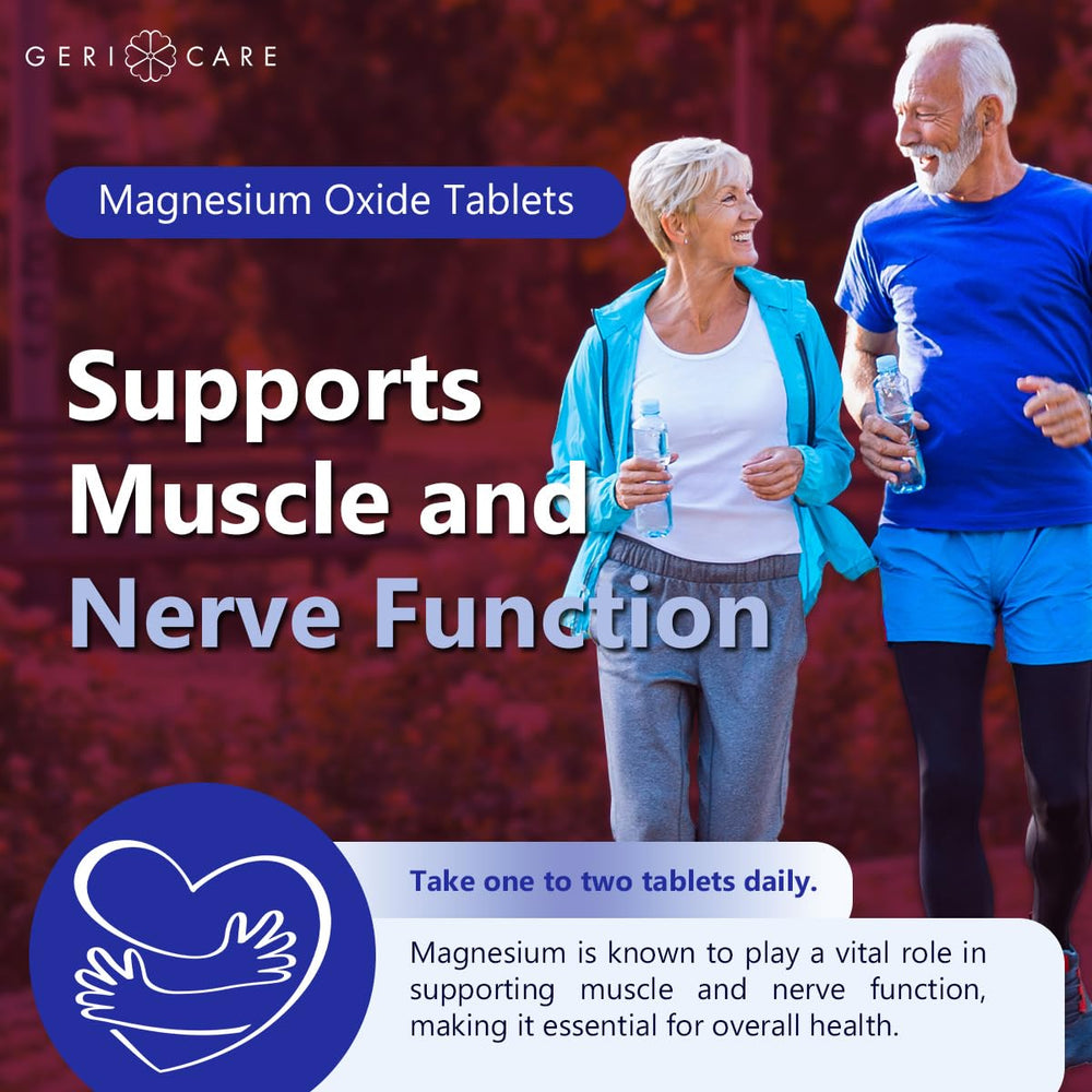 GeriCare Magnesium Oxide with an active person shows muscle function use.