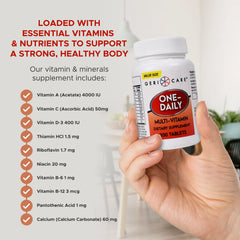 GeriCare label detail lists nutrients and serving size for informed daily use.