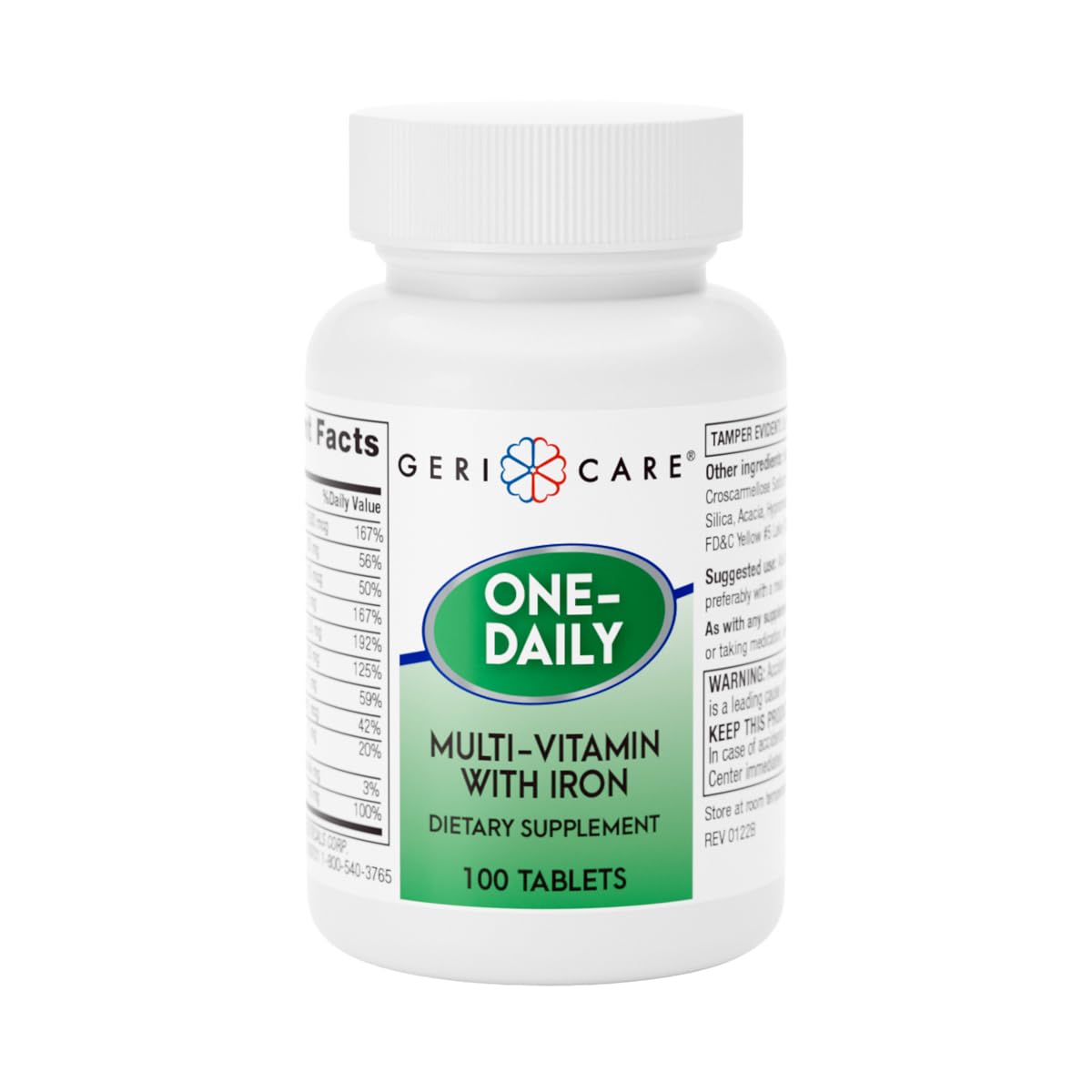 GeriCare One-Daily bottle closed for simple daily nutrition.