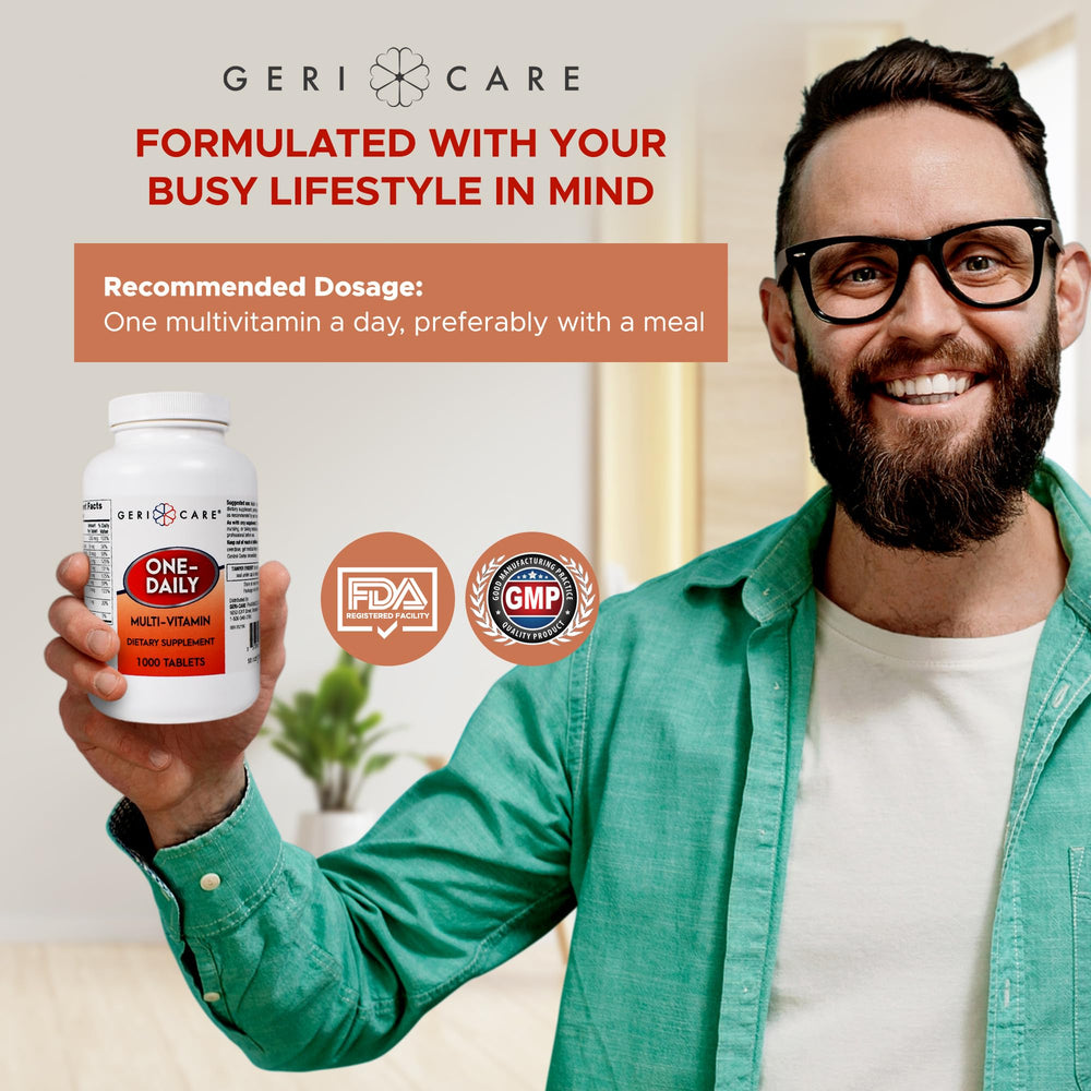 GeriCare One-Daily tablet served with breakfast for easy integration.