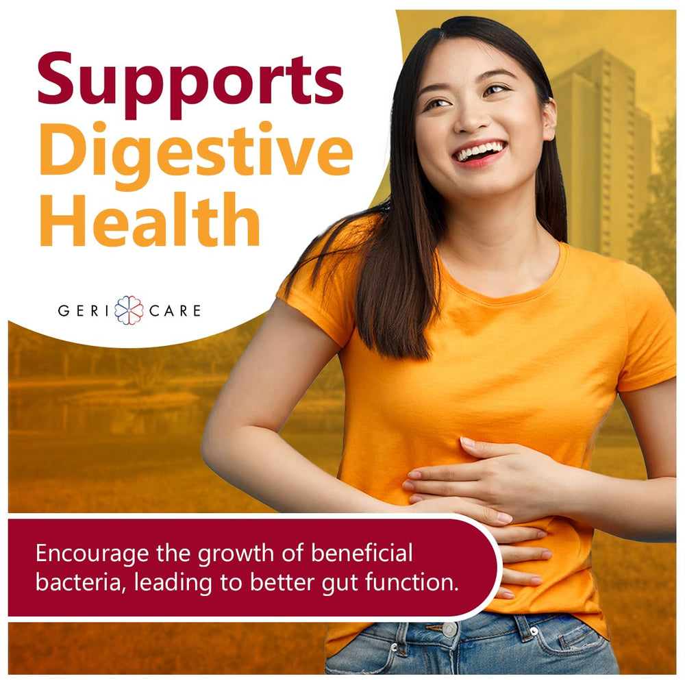 GeriCare gummies displayed on a clean countertop as a vegan fiber option.