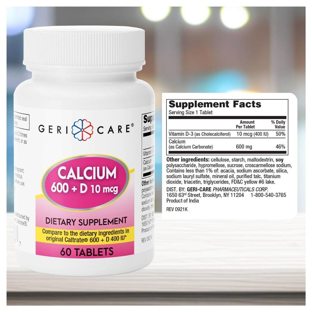 GeriCare tablets in hand easy to swallow daily supplement.