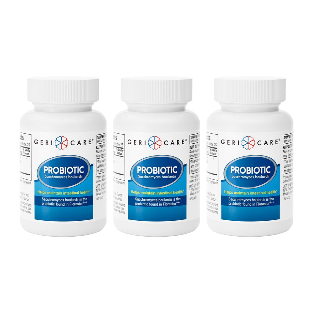 GeriCare Ultimate Probiotic bottle pour supports daily gut balance.