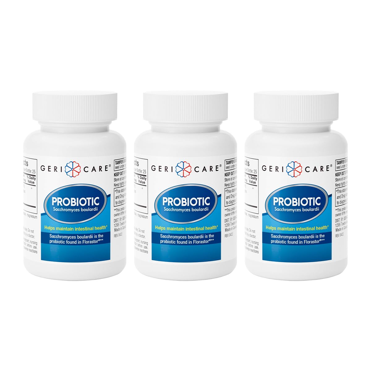 GeriCare Ultimate Probiotic bottle pour supports daily gut balance.