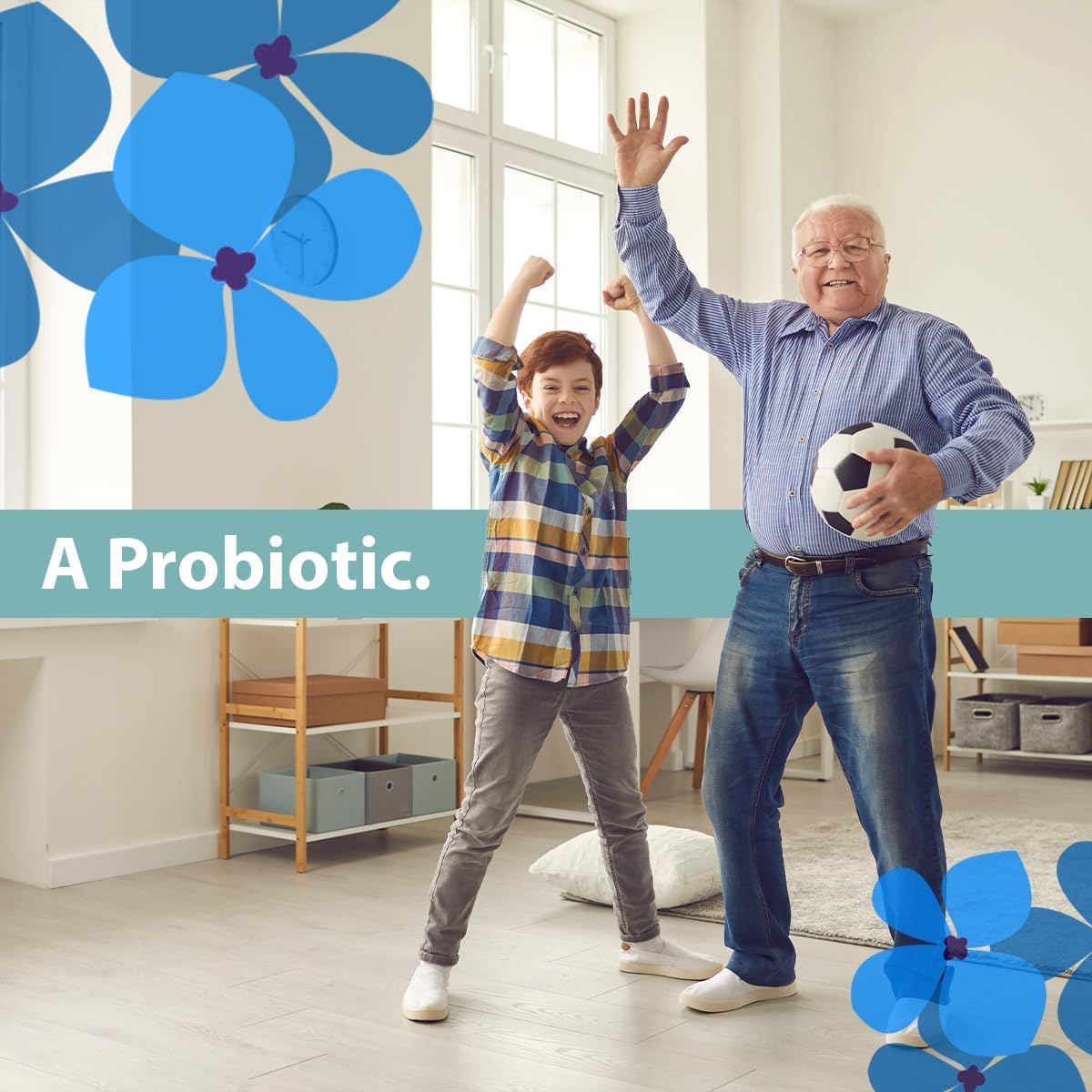 GeriCare Ultimate Probiotic packaging label highlights lactose and gluten-free formula.