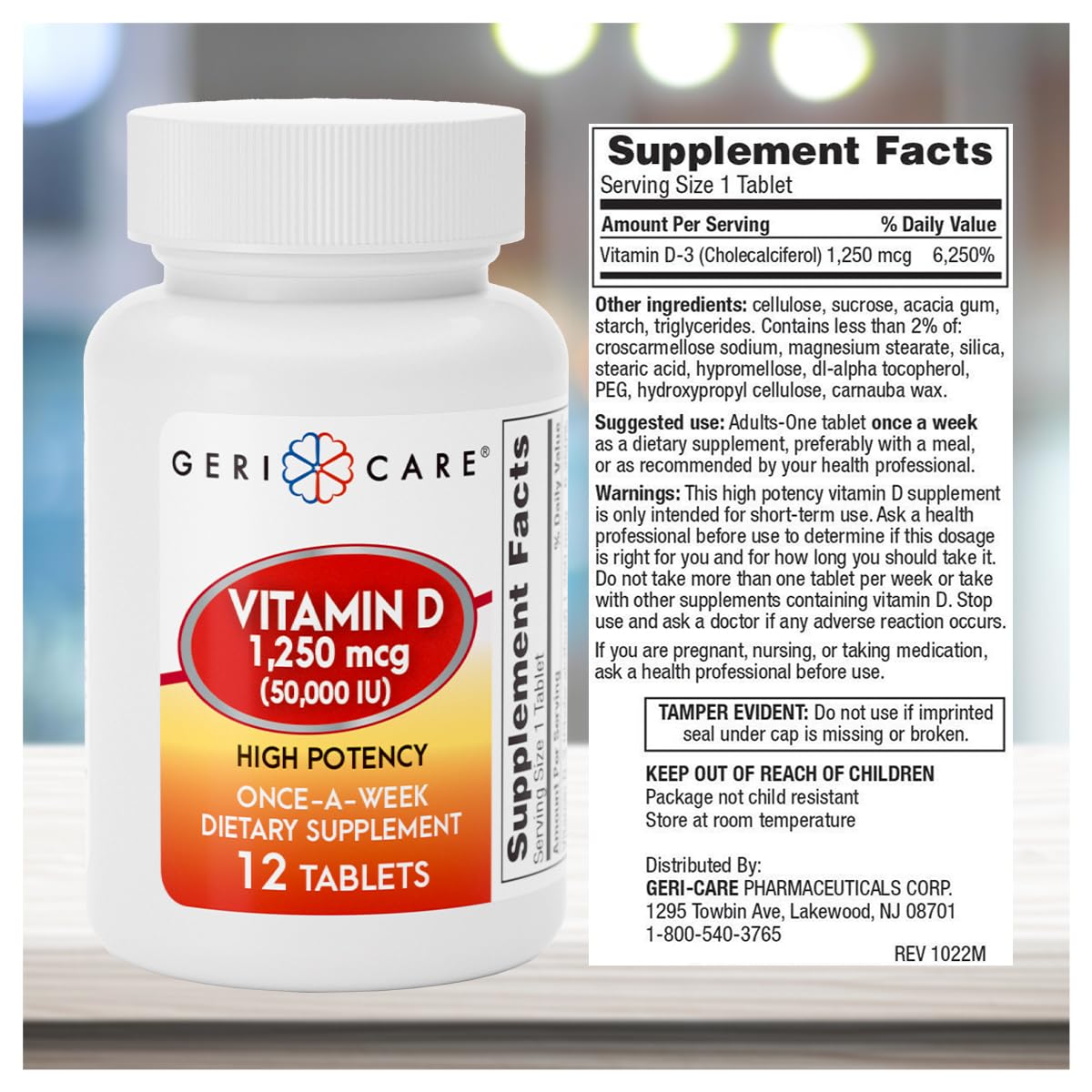Visual emphasizes once-a-week dosing for simple, consistent use of GeriCare Vitamin D.