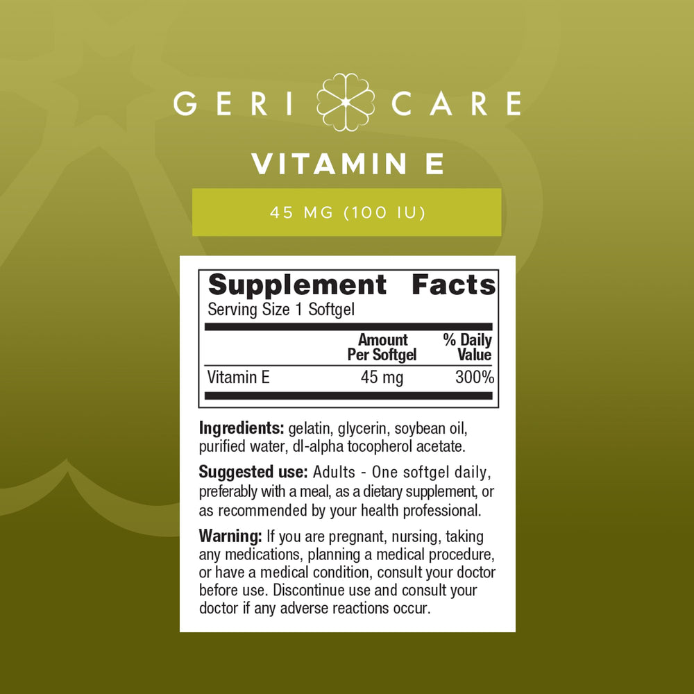 GeriCare eye-brain-health view—capsules aligned with daily cellular protection.