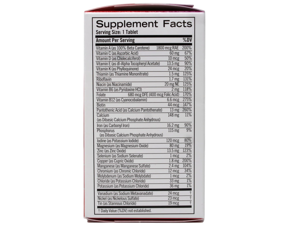 Geritol Complete tablets being poured for a daily routine