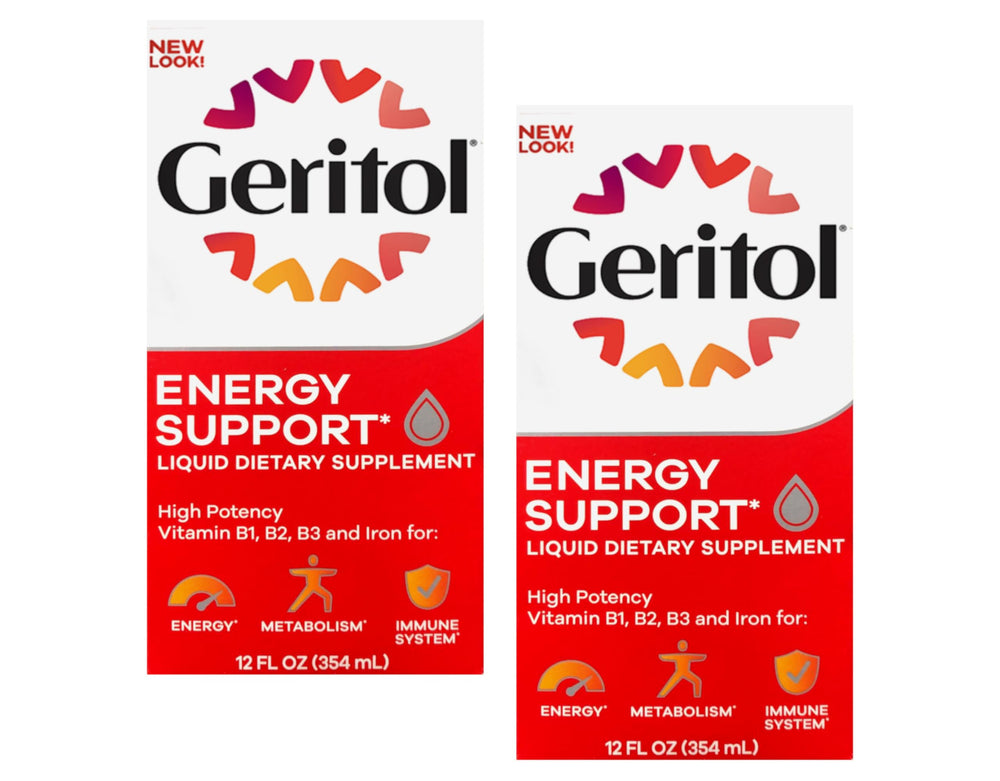 Geritol Liquid Energy promotional banner image suggests ongoing daily energy support.