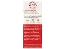 Geritol Liquid Energy box front showcases packaging and two-bottle convenience.