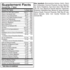 Geritol multivitamin bottle side view suggests easy, once-daily use.