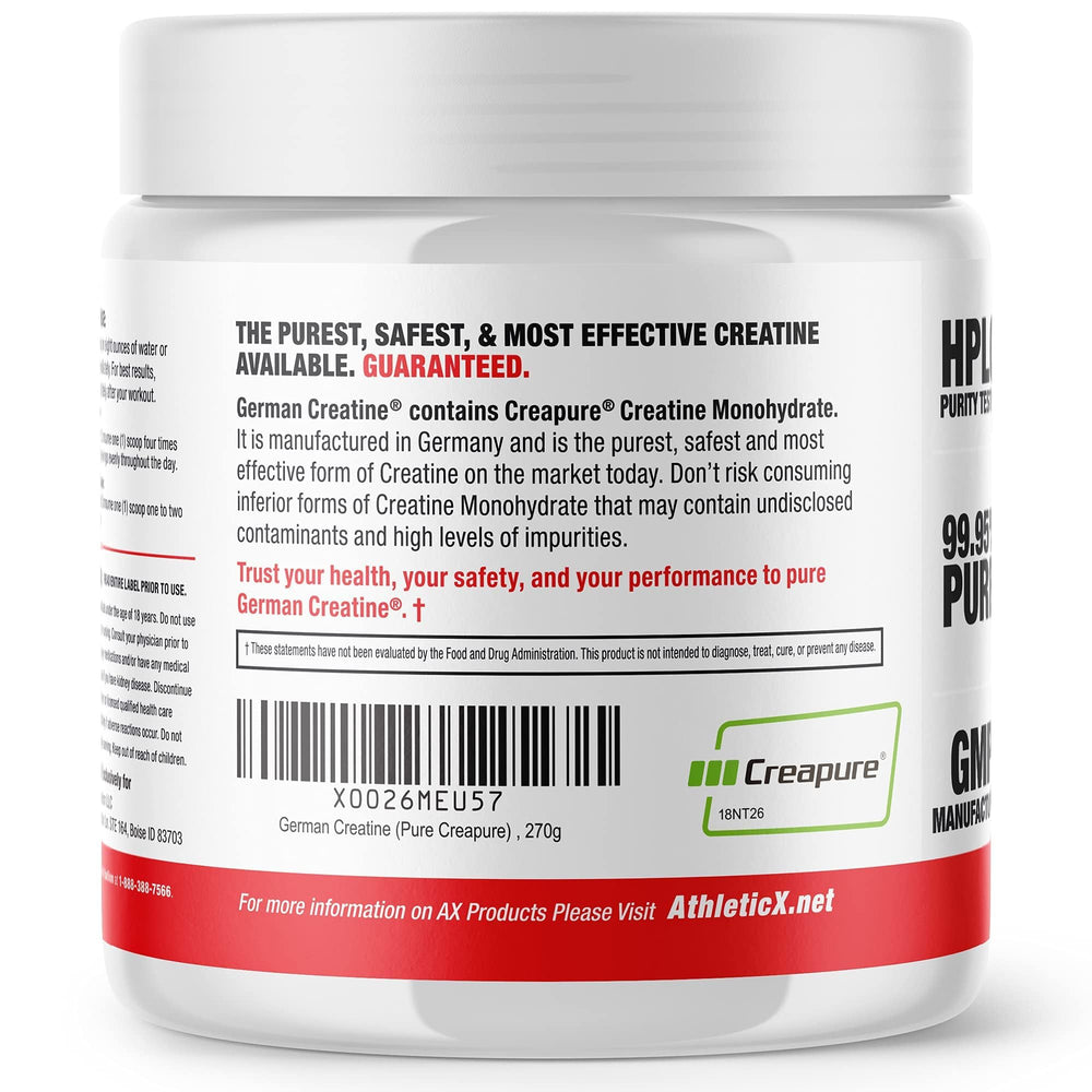 German Creatine supporting steady energy for demanding training sessions.