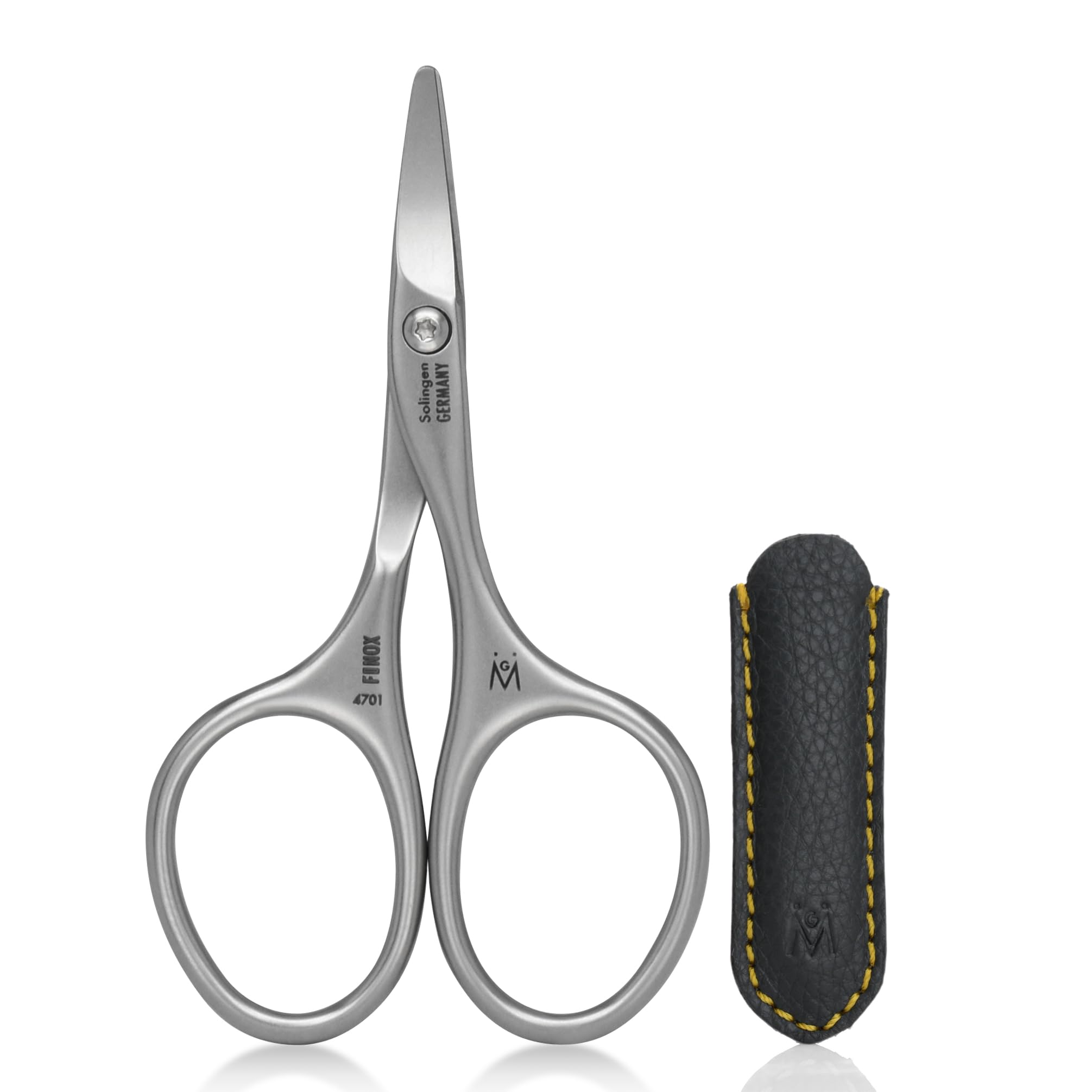 GERMANIKURE Rounded Safety Nail Scissors with leather case for gentle trimming
