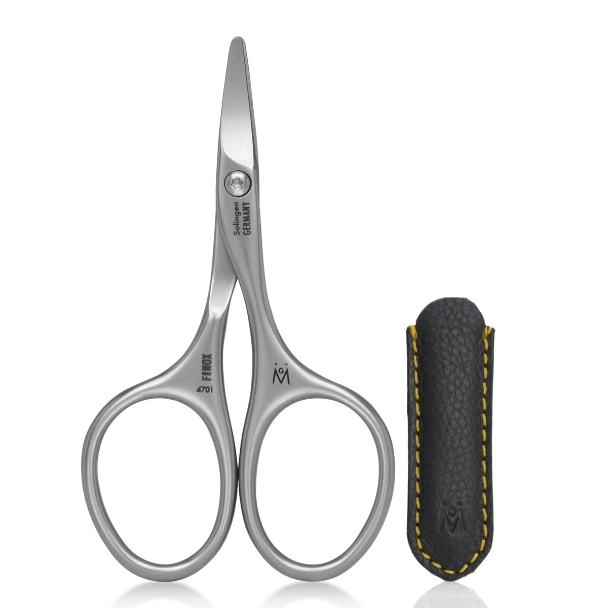GERMANIKURE Rounded Safety Nail Scissors with leather case for gentle trimming