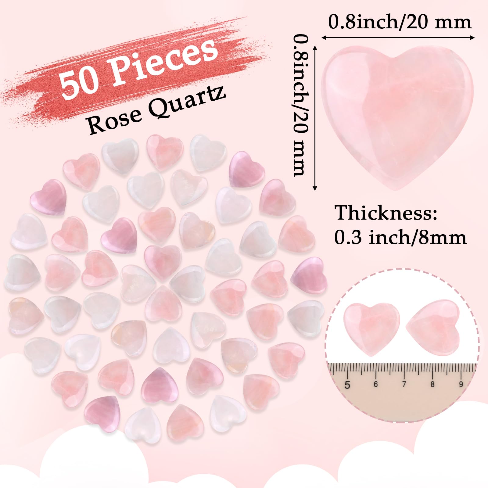 Gerrii rose quartz heart 0.8 inch, easy to carry for pocket meditation and personal calm.