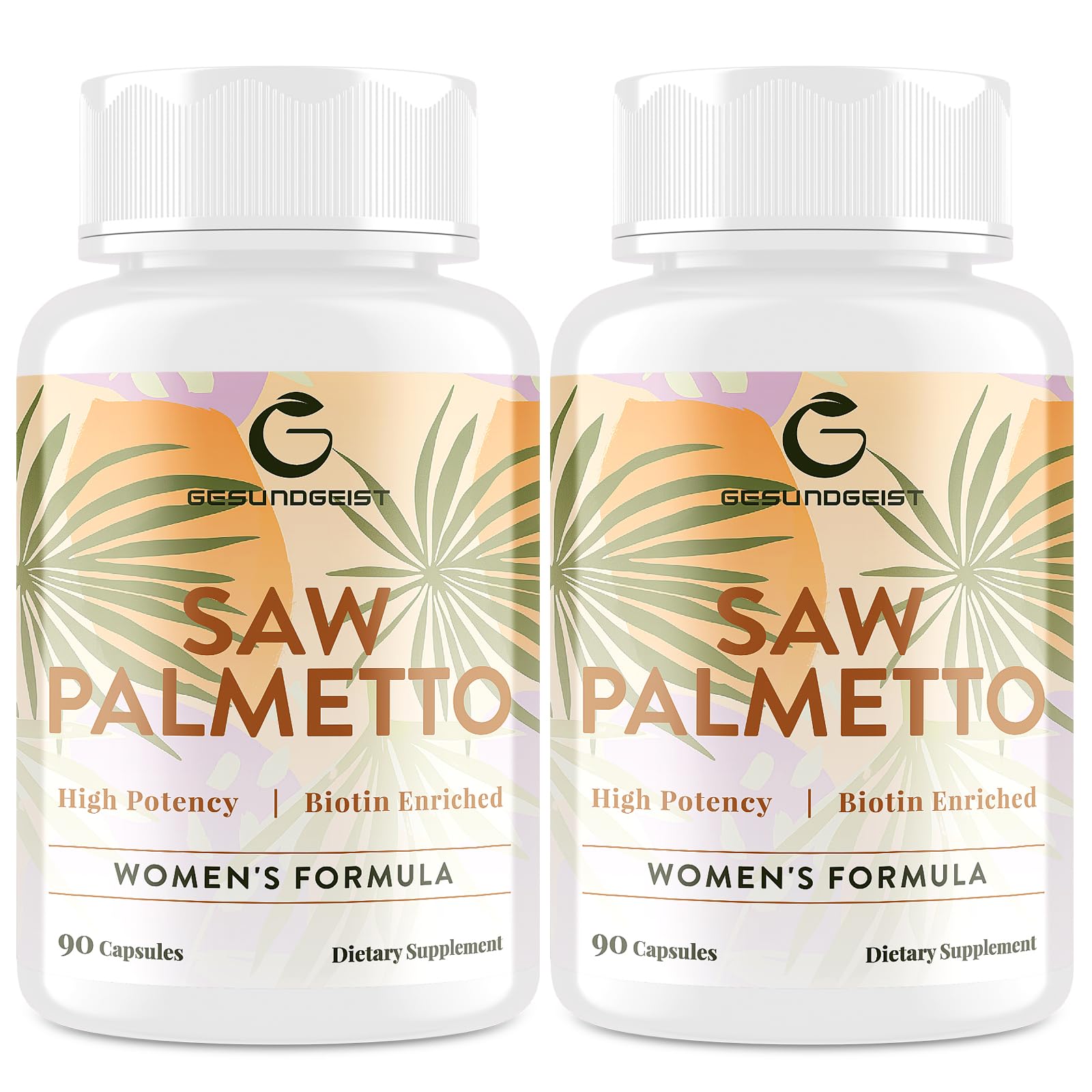 Gesundgeist Saw Palmetto bottle highlighting the 10:1 extract for hair support.