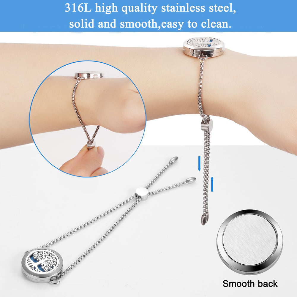 GFONDINGD Diffuser bracelet with adjustable stainless-steel chain for secure wear