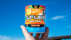 G Fuel Bahama Mama serving scoop ready for quick pre-workout energy boosts.