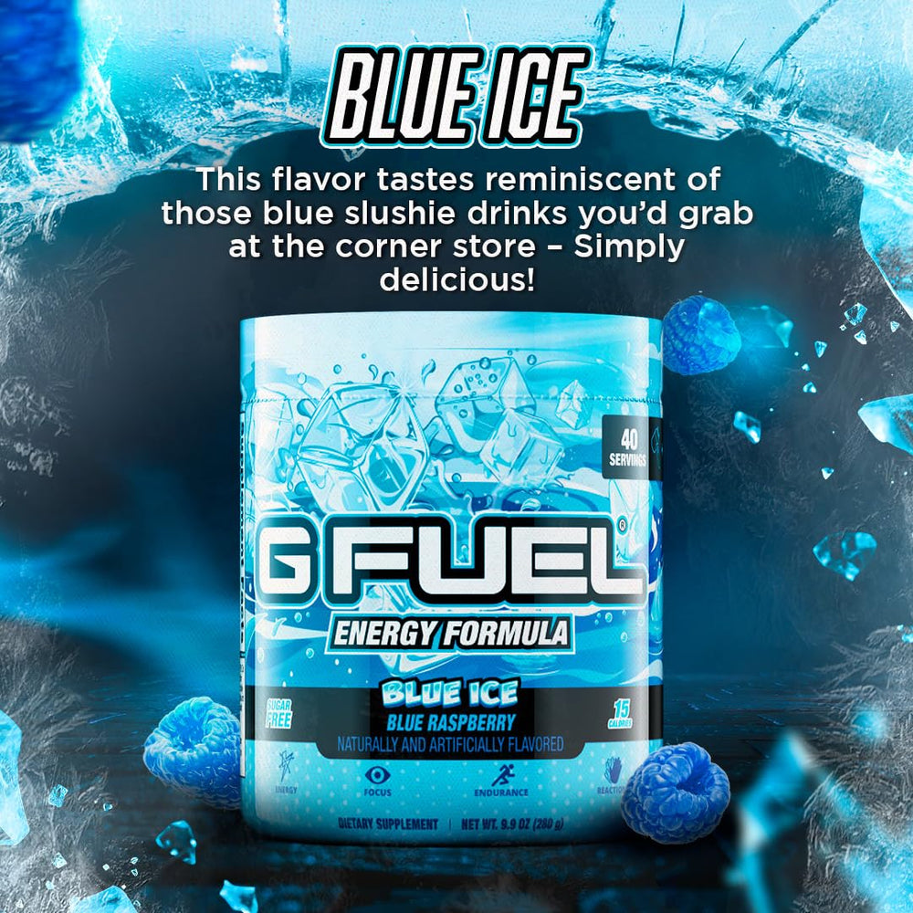 G Fuel Blue Ice dissolving in water demonstrates quick, easy mix