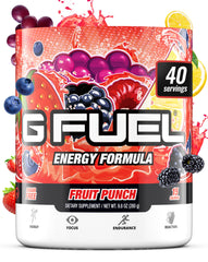 G Fuel Fruit Punch bottle on a desk ready for gaming energy