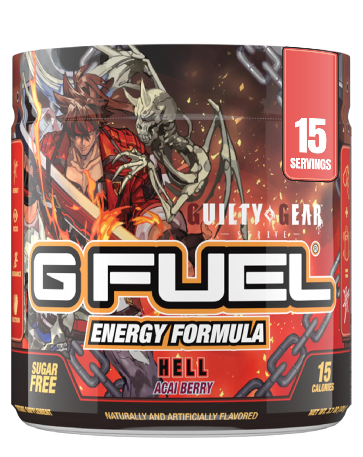 G Fuel Guilty Gear Hell Acai Berry energy tub ideal for gaming marathons and heightened focus