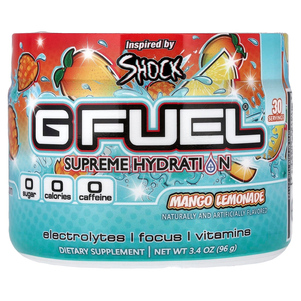 G Fuel Mango Lemonade Supreme Hydration bottle for on-the-go hydration.