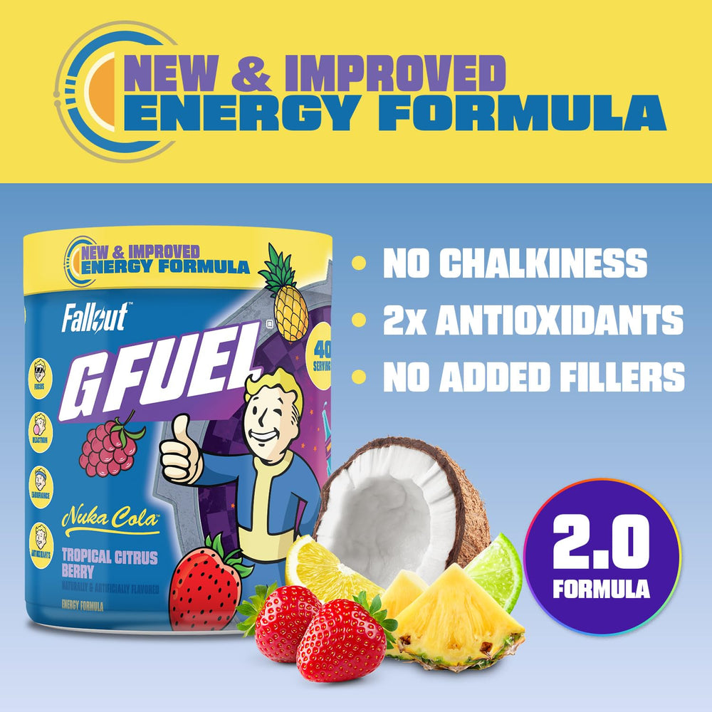 G Fuel Nuka Cola 2.0 powder-dispense showing ready-to-mix convenience.