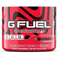 G Fuel PewDiePie Supreme Hydration tub with lingonberry flavor for focused, caffeine-free hydration