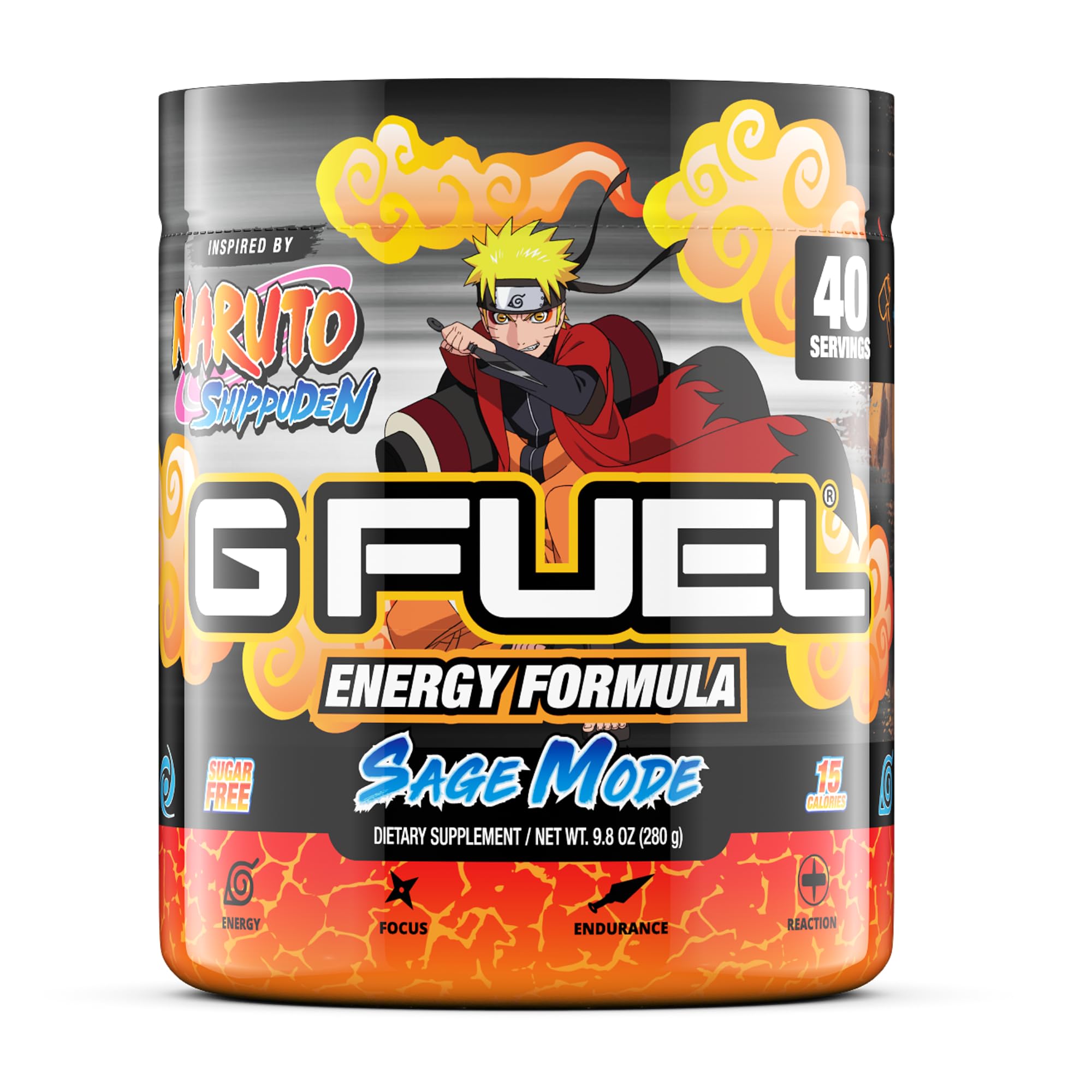 G Fuel Sage Mode tub with scoop for quick pre-workout mixing
