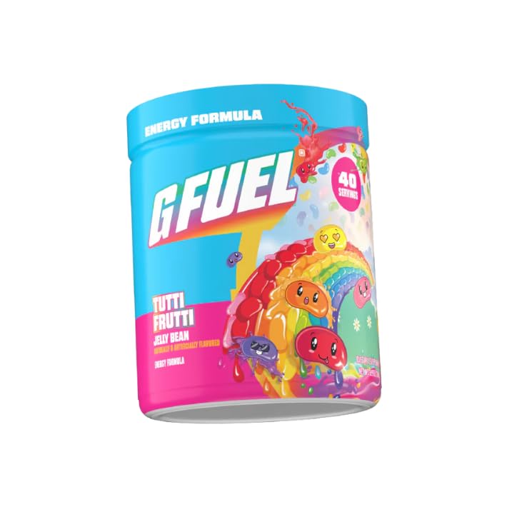 G Fuel Tutti Frutti poured into glass for focused gaming sessions.