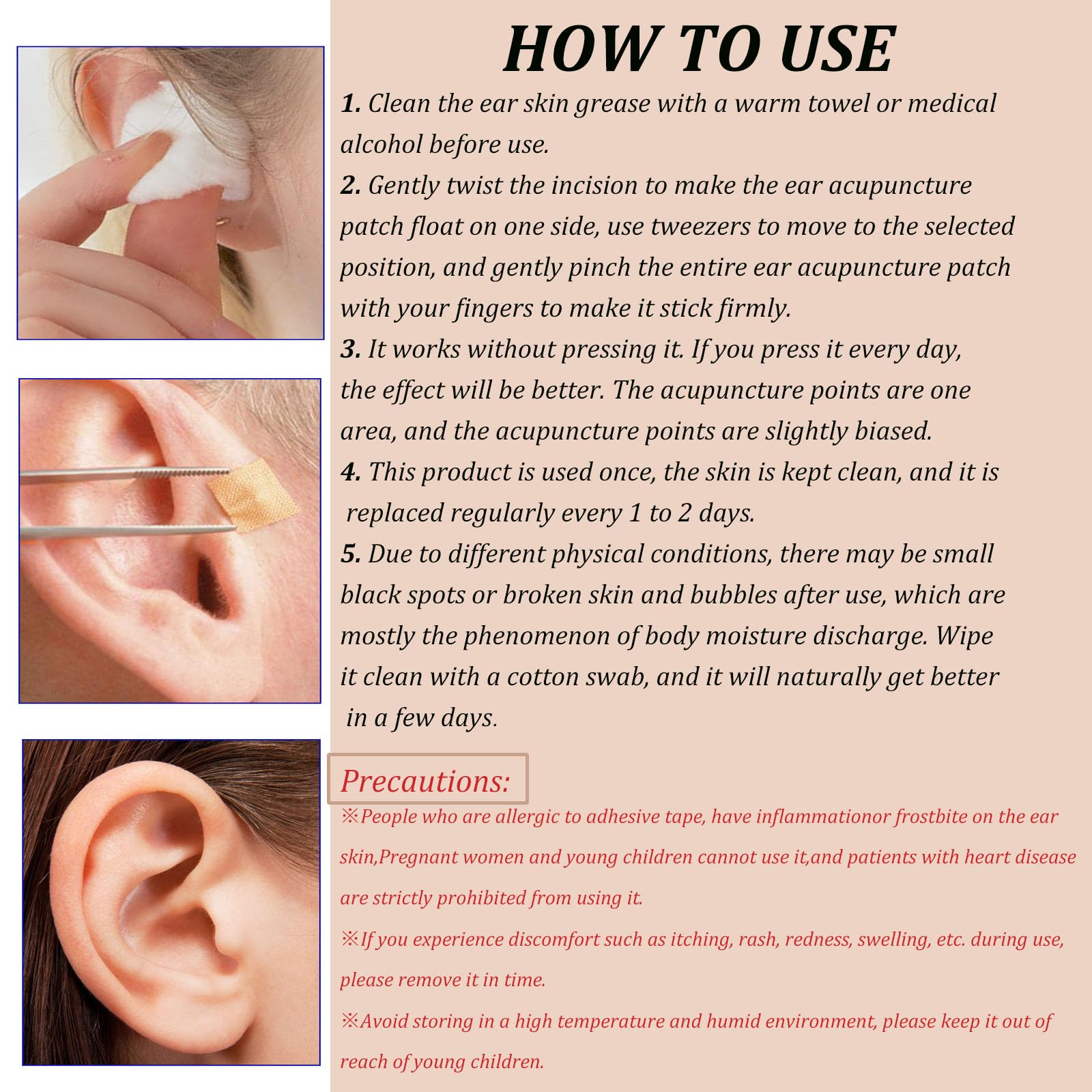 GGFSSQ Ear seeds in use illustrate quick stimulation on the ear