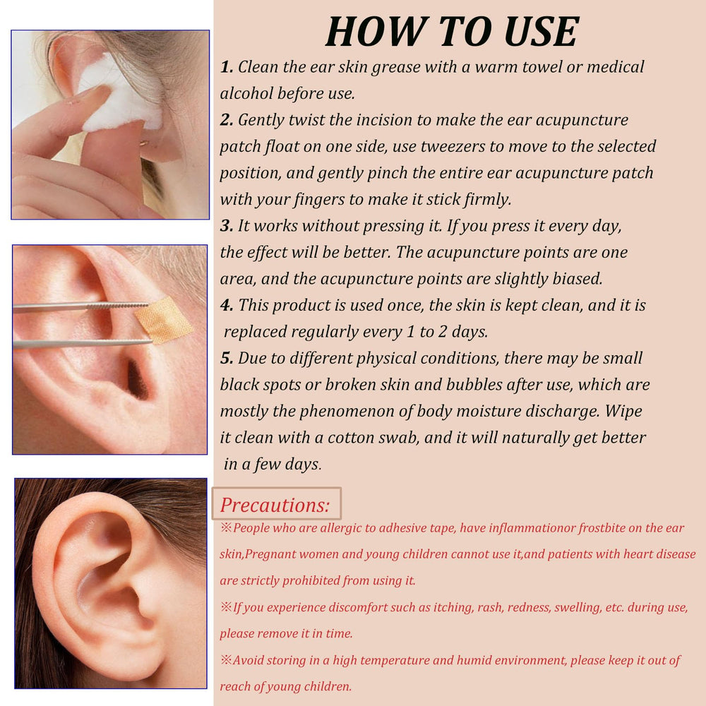 GGFSSQ Ear seeds in use illustrate quick stimulation on the ear
