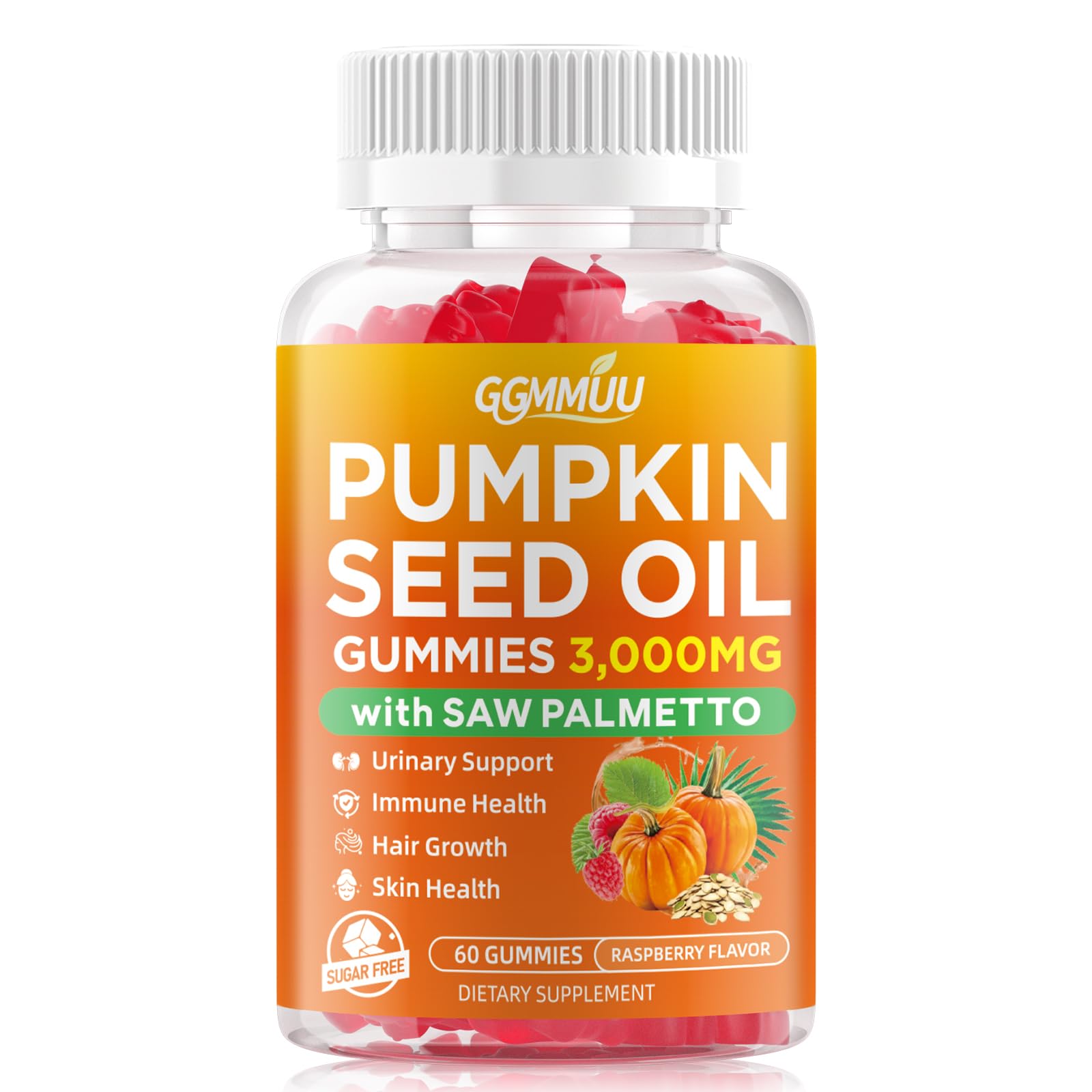 GGMMUU bottle with easy-open cap demonstrates simple two-gummies-per-day routine.