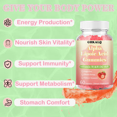 Close-up of chewy gummies from GHKALQ highlighting vitamins B1 and B12 for daily wellness.