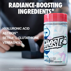 GHOST Glow cap close-up highlights easy 3-capsule daily serving.