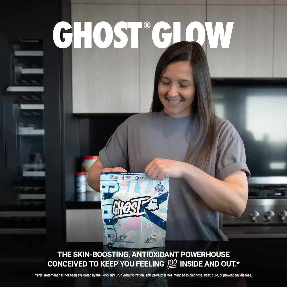 Ghost Glow Stick close-up showing hyaluronic acid for skin hydration.