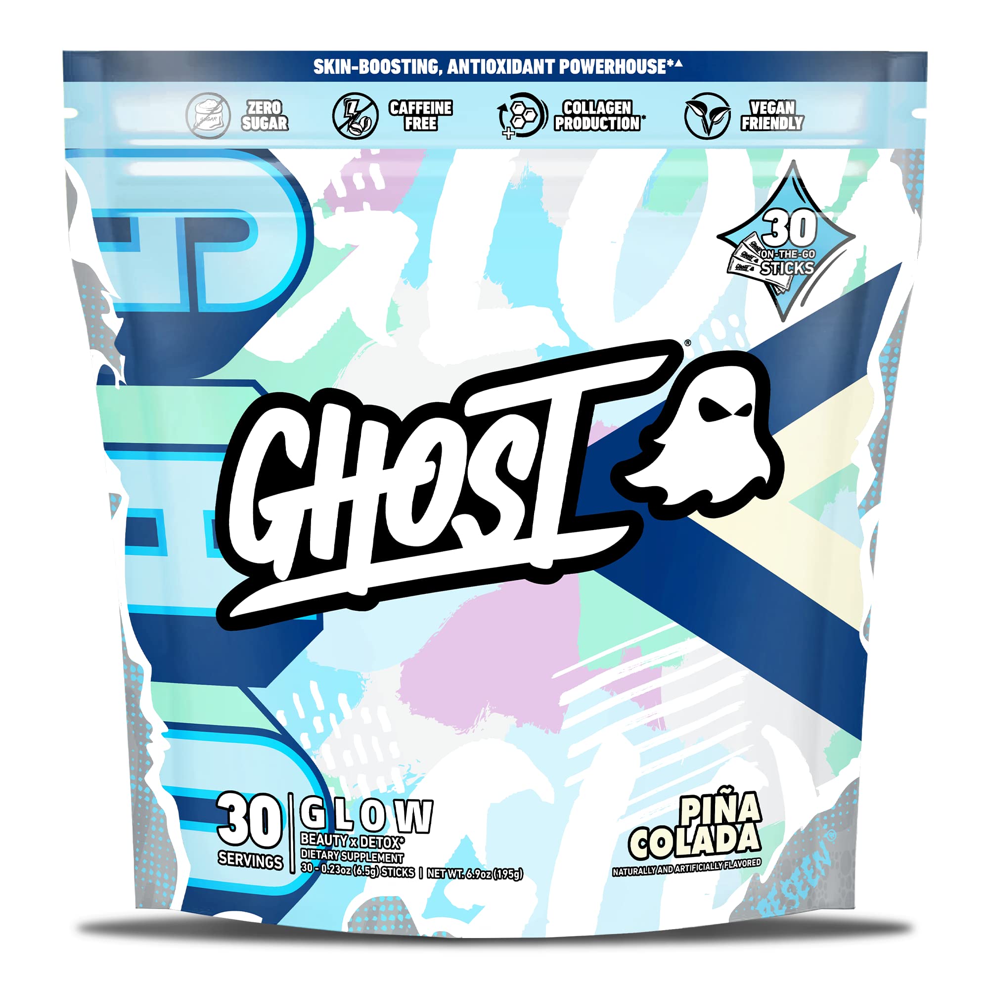 Ghost Glow Stick in Pina Colada flavor, ready for on-the-go beauty support.