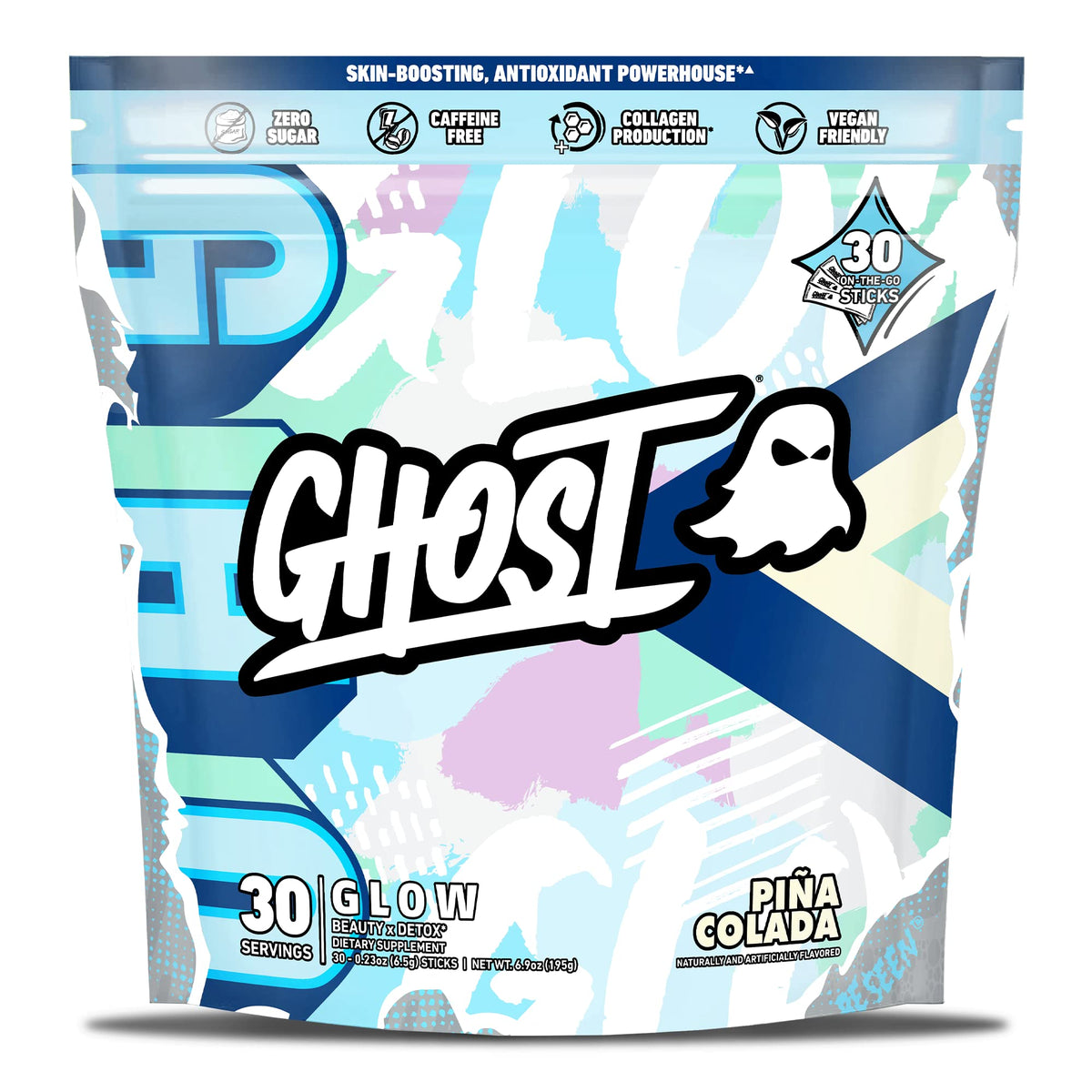 Ghost Glow Stick in Pina Colada flavor, ready for on-the-go beauty support.