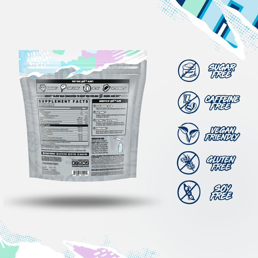 Ghost Glow Stick package with transparent label and ingredient clarity.