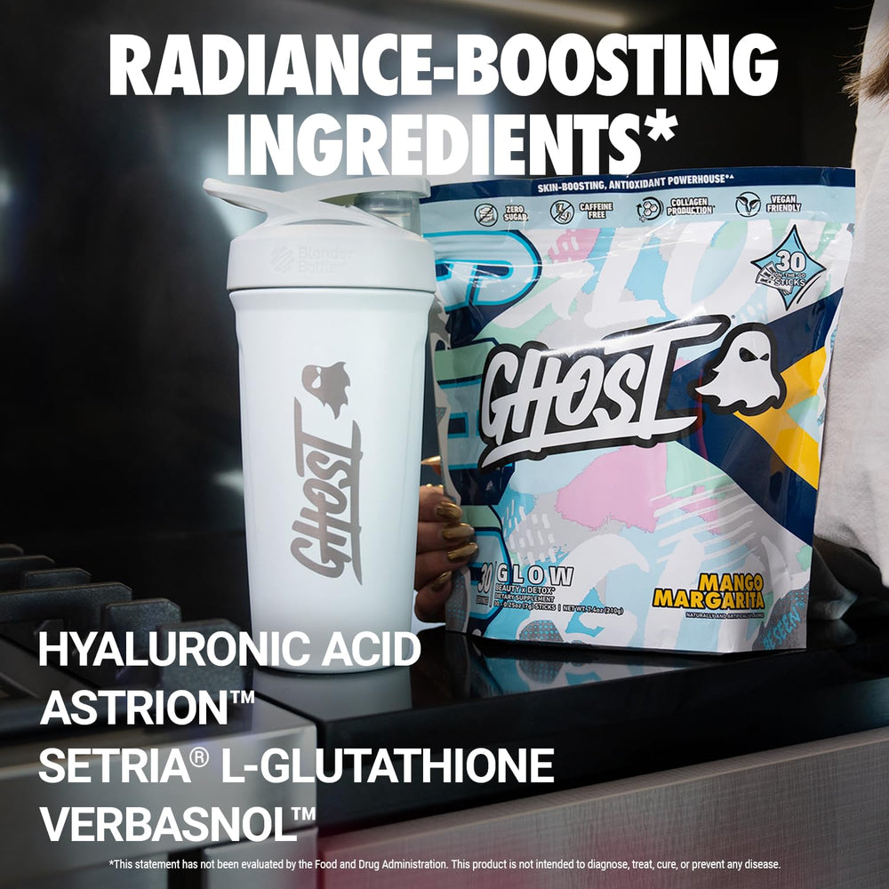 GHOST Glow sticks mango margarita flavor for an easy daily beauty ritual.